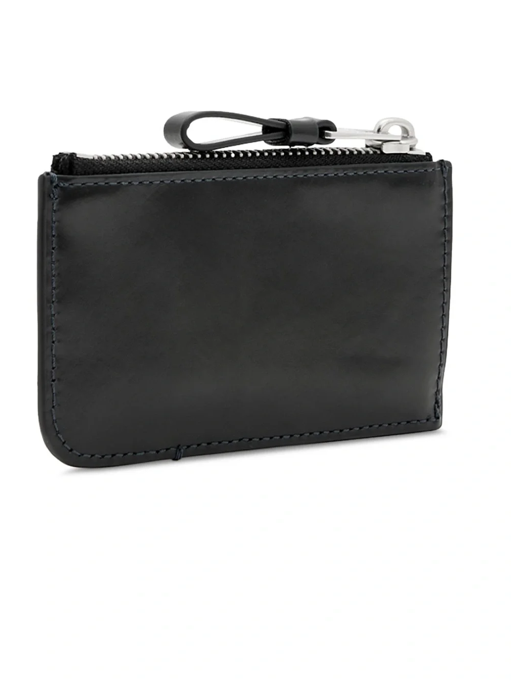 All Saints Black Embossed Leather Zip Card Holder